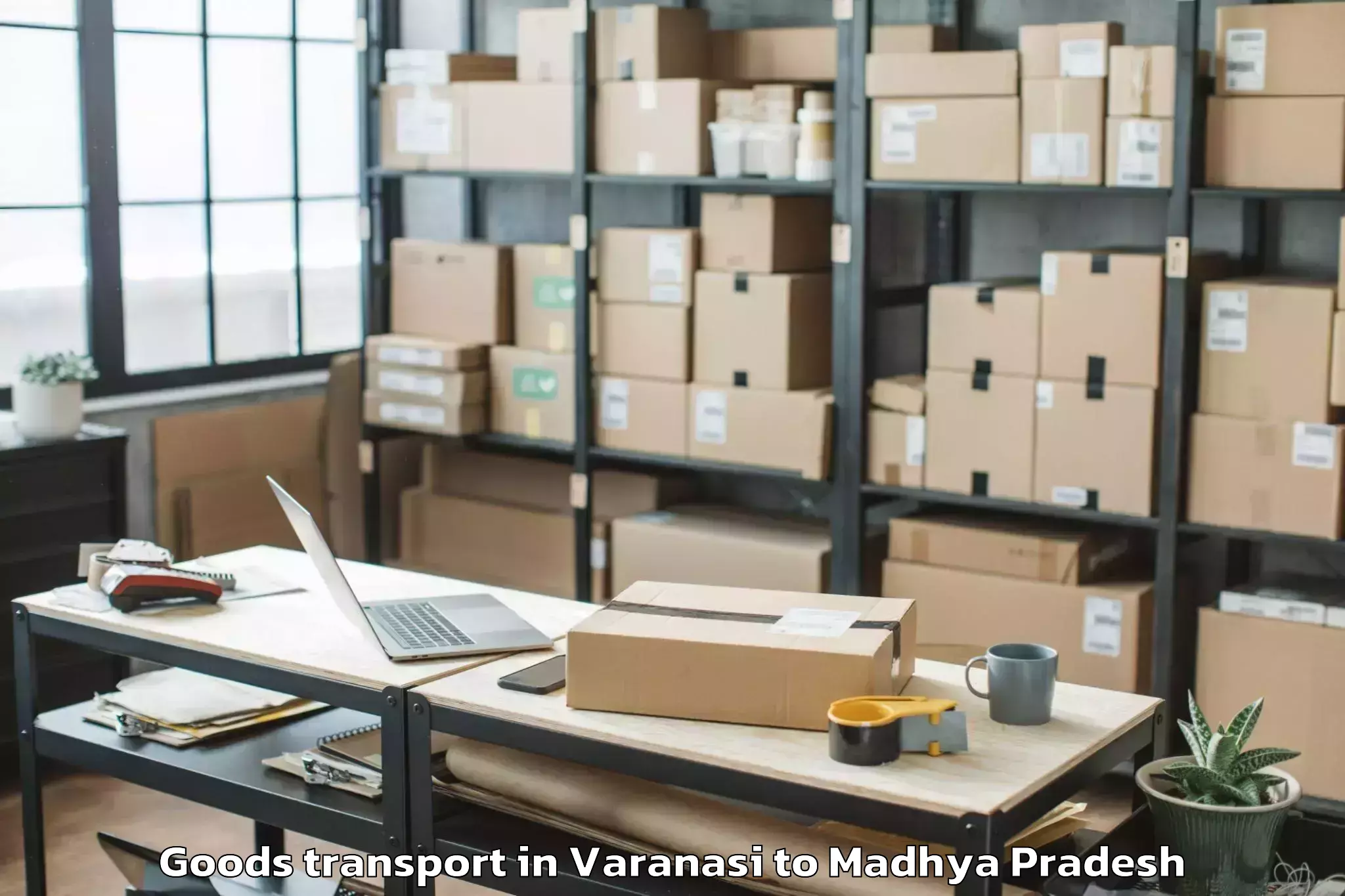 Varanasi to Dhamnod Goods Transport